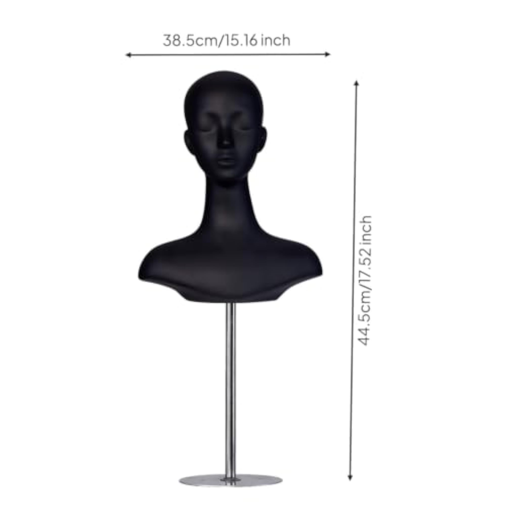 Matte Mannequin Head with Shoulders for Hair Stylists, Life Size