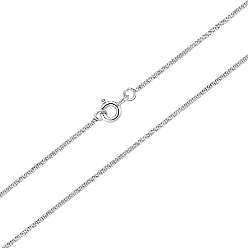 DTPsilver® 925 Sterling Silver Very/Thin Curb Chain/Necklace - Spring Ring or Lobster Clasp - Width: 1.2/1.5/2 mm - Length: 16," 18," 20," 22," 24" Inches2