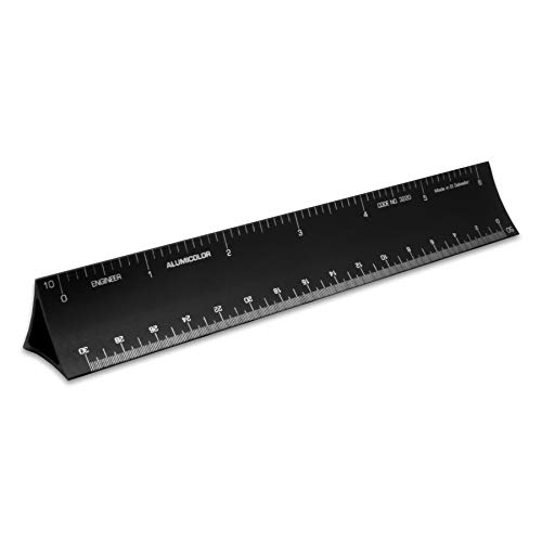 Image of Alumicolor 6-inch Aluminum Engineer Hollow Scale for School, Office, Art and Drafting, 6IN, Black