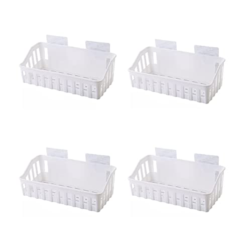 Étagère de rangement murale sans percer le carrelage support de douche plastique blanc - 2