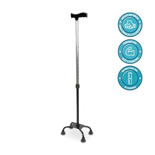 Bengala 4 Pontas com Regulagem de Altura até 90 Kg D9 Dellamed