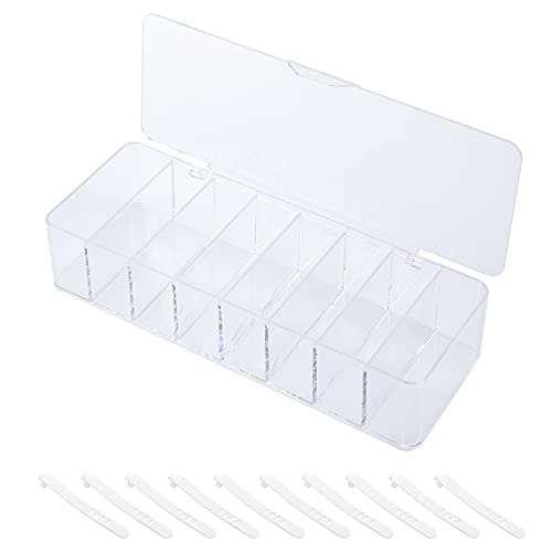Yesesion Plastic Cable Management Box with Lid and 10 Wire Ties, Portable Clear Power Cord Organizer with 8 Compartments, Electronics Organizer Desk Accessories Storage for Office, Stationery Supplies Yesesion Plastic Cable Management Box with Lid and 10 Wire Ties, Portable Clear Power Cord Organizer with 8 Compartments, Electronics Organizer Desk Accessories Storage for Office, Stationery Supplies