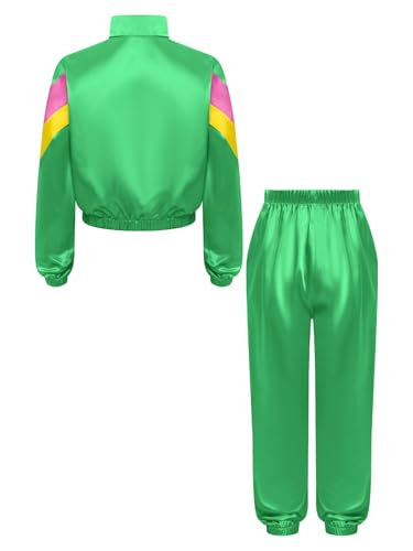 Choomomo 80s 90s Tracksuit for Boys Girls 2Piece Retro Windbreaker Kids Workout Hip Hop Dance Outfit2