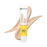Garnier Vitamin C Daily UV Brightening Fluid Sheer Glow, SPF50+, Prevents + Corrects Sun Damages + Evens Skin tone, Face & Neck, For all skin types, Cruelty-Free, Vegan, 40ml
