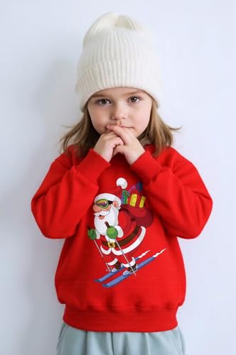 Kids Christmas Sweatshirt Boys Girls Santa Claus Toddler Ugly Xmas Shirt Crewneck Long Sleeve Graphic Tops for 2-7T3