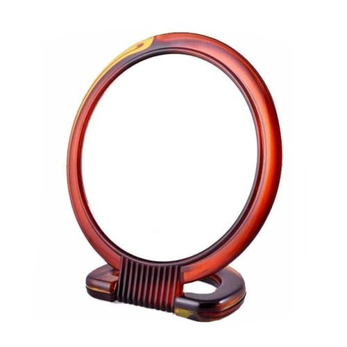 Image of MESKIN Professional Series Medium Round Double-Sided Magnifying Makeup Mirror with Handle /Stand - Perfect for Men & Women (Pack of 1 / Brown)