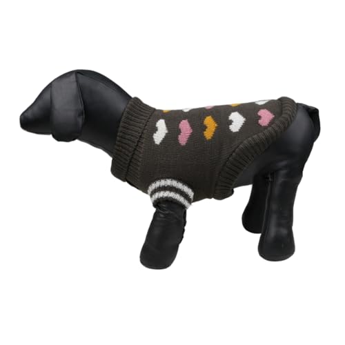 Image of Lulala Turtleneck Dog Sweater - Winter Coat Apparel Classic Cable Knit Clothes with Leash Hole for Cold Weather, Ideal Gift for Pet in New Year (Black, 8 Inch)