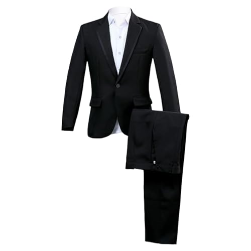 Costume 2 pièces pour homme coupe ajustée avec veste de smoking formelle et pantalon de cérémonie