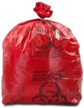 International Plastics CL-PIRH-2423 24 x 30 in. 8-10 gal Red Medical Waste Trash Bags - Case of 200