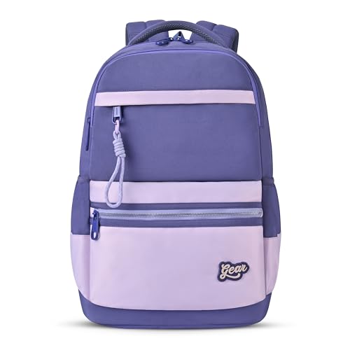Image of Gear Delight 18 inch /30L Large Water Resistant School Bag | Casual Backpack | Daypack | Travel Backpack | Kids Bag for Boys /Girls (Purple - Purple)
