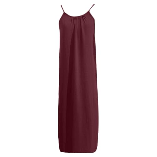 Image of HTHLVMD Backless Cami Dress Summer Dresses for Women 2026 Spaghetti Strap Dresses Womens Solid Color Backless Cami Dress