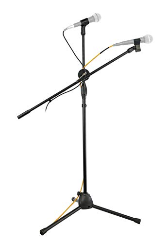 Rockville GIGSTAND Dual Metal Microphone Stand with (2) Mic Clips, 26.37&rdquo; Detachable Boom Arm...