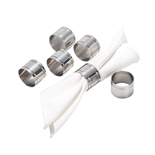 CONJUNTO 6 PC ANÉIS DE AÇO INOX PARA GUARDANAPO ELEGANCE 4X3cm