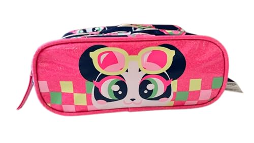PUKET - Estojo Infantil Puket Amplo Triplo Panda Azul Marinho
