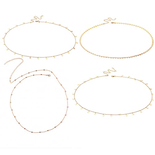SUNNYGO Gold Sexy Adjustable Body Chains Bead Chain Sequins Waist Chain Summer Beach Bikini Jewelry for Women Girls (Style A)