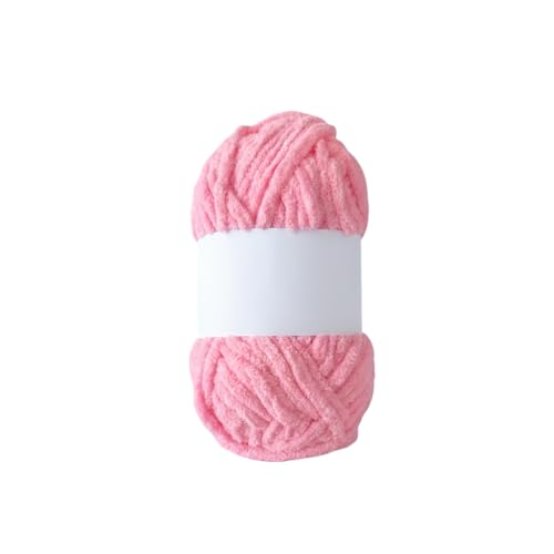 Image of Soft Chenille Yarn 100 gm Soft Velvet Wool Oon for Crochet Knitting DIY Craft Multipurpose Yarn Ball for Blanket Scarf Cushion Making (Purple) (Pink)