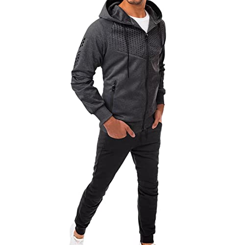 Men's Casual Tracksuits 2 Piece Outfit Full Zip Hooded Sweatshirts miniatura 1