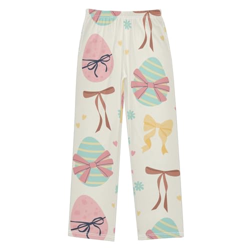 Eggs and Bows Boys Pants Boys Athletic Pants Long Pant for Boywith Pockets Wide-Leg Size 6-14Y