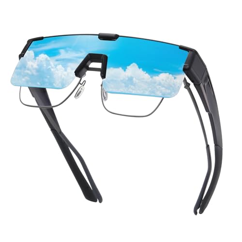 Image of HAOLOTA Fit Over Glasses Sunglasses for Men, Wrap Around Sunglasses for Driving Cycling Outdoors UV Protection
