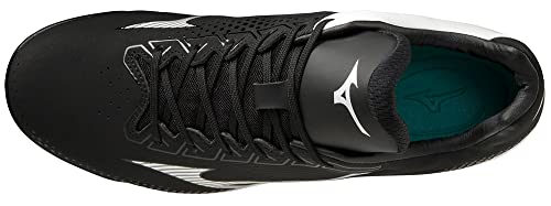 Mizuno Men's Wave Lightrevo Baseball Shoe, Black-White, 10.5 #TOP3