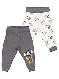 Disney Mickey Mouse Baby Hose für Jungen und Mädchen - Babyhose Babykleidung Weiß/Grau (2er Pack) (DE/NL/SE/PL, Numerisch, 74, 80)