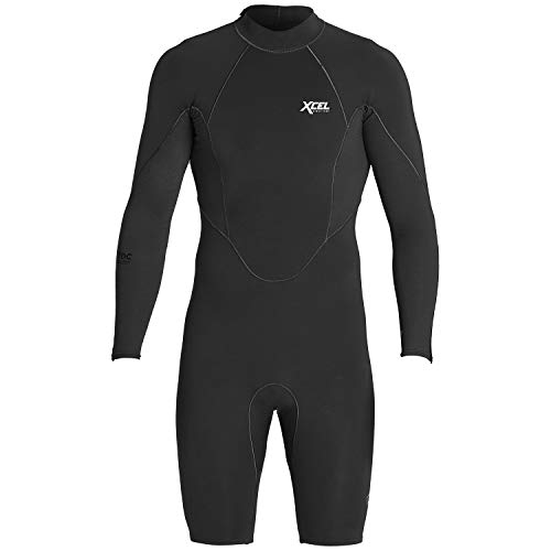 XCEL Mens Comp X Neostretch Long Sleeve Back Zip 1/0.5mm TDC Springsuit (Black, XLarge)