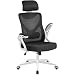 Yaheetech Sedia da Ufficio Ergonomica Poltrona Supporto Lombare Bianca/Nera