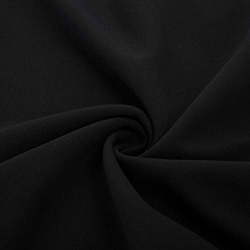 Belle Poque Women's Retro Black Evening Cocktail Dress Ruffle Sleeve Slim Business Bodycon Dress(L,Black) #TOP6