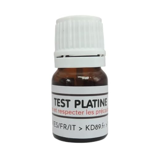 KD89 Test-Reaktiv/Lösung zum Testen von Gold, Silber oder Platin – mit mehrsprachiger Anleitung – Expertise für Schmuck, Münzen, Barren – 2,5 ml (Platin)