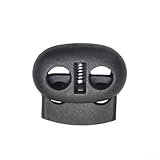 Besttoolifes Kordelstopper aus Kunststoff, 5 mm, Doppelloch-Seilklemme für Kordelzüge, verstellbares Kordelende für Hoodie-Kordel, Rucksäcke, Zelte und Outdoor-Ausrüstung, Schwarz, 20 Stück