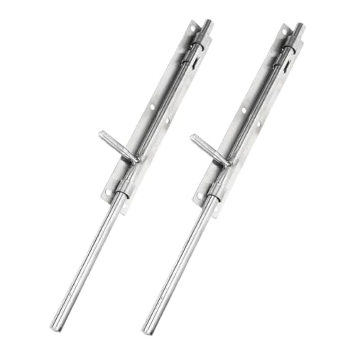 GANAZONO 2個 加厚ステンレス製ドアスライドラッチ 耐久性と防錆性 高耐久木製ドア フェンス用施錠具 簡単取付け可能 ガレージ 室内ドアセキ