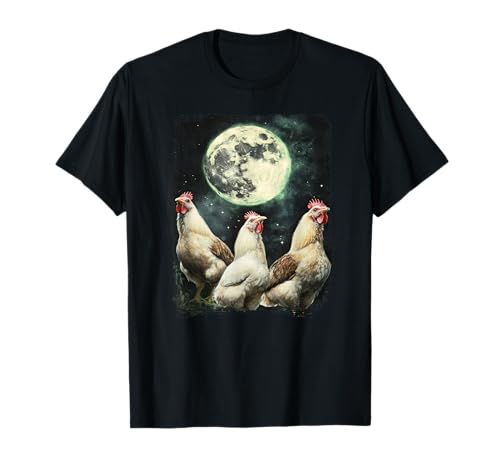 Gallos Lunares Bajo Luna Llena para Chicken Lady Camiseta