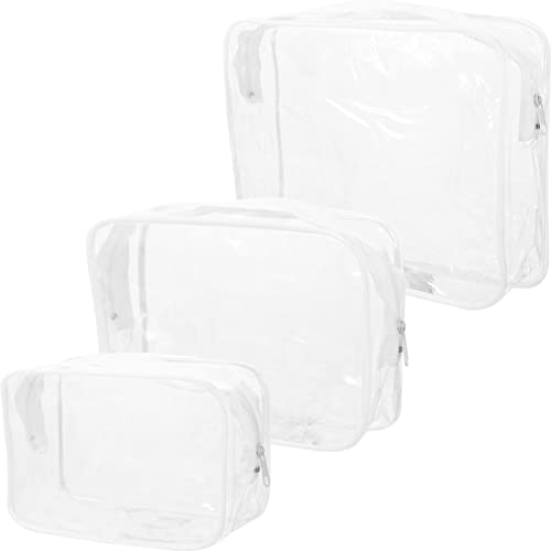 Hemoton Bolsa de cosméticos transparente, 3 peças, conjunto de bolsas de PVC de higiene pessoal com