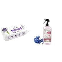 Best Pet Supplies 8" x 9" Pet Grooming Wipes for Dogs & Cats, 100 Pack, Plant-Based Deodorizer & Wahl USA Cornflower Aloe Pet Deodorant Spray for All Dogs & Cats Clean Fresh Smell Refreshes