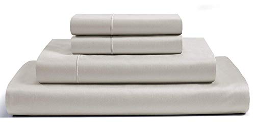 SHEETSPA Juego de sábanas de 1000 hilos, 100% algodón, extra suave, 4 piezas y fundas de almohada, se adapta a colchones de hasta 45,72 cm de profundidad, color gris plateado Cover