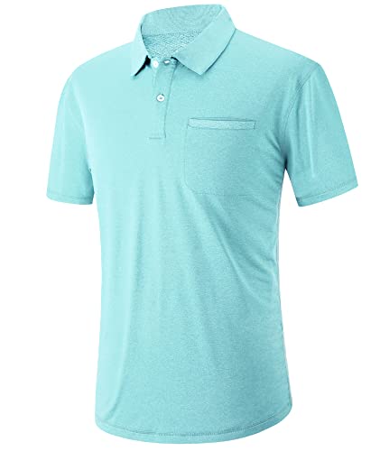 V Valanch Mens Golf Pocket Shirts Short Sleeve Slim Fit Colorblock Moisture Wicking Performance Athletic Tennis Shirts, 3Xl #TOP5