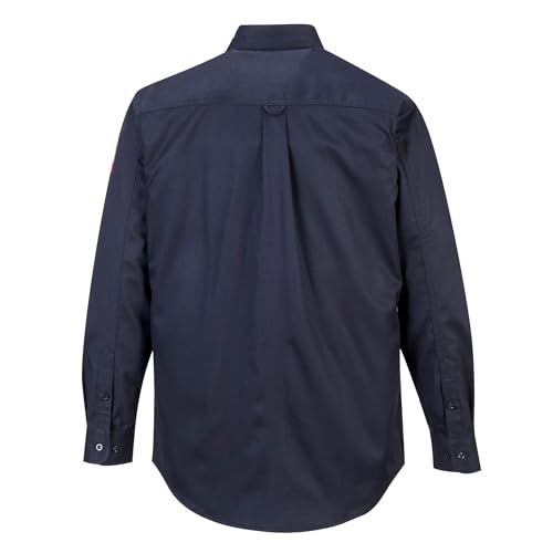 Image of Portwest FR89 Fire Resistant Safety Work Shirt in FR Bizflame 88 /12 ASTM NFPA, Navy, 3 XL