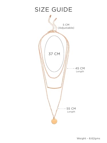 Image of Yellow Chimes Multi Layered Choker Necklace for Women | Fashion Gold Plated Chain Necklace | Multilayered Chain Necklace for Women | Western Necklace for Girls Birthday Anniversary Gift for Women Wife