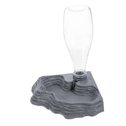 BCOATH 爬虫類自動給水器 灰色 環境対応 滑らか表面 転倒防止設計 カメトカゲ用ペット水飲み器