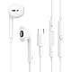 USB C Kopfhörer mit Kabel für iPhone 16,HiFi Stereo In-Ear Kopfhörer mit Noise Isolating,Kabelgebunden mit Mikrofon und Lautstärkeregler,Kompatibel mit iPhone 16/15/Plus/Pro Max,Galaxy S24/S23/Ultra