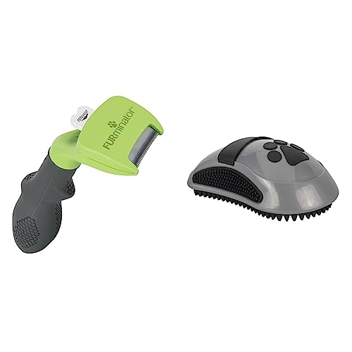FURminator deShedding-Tool Hund Größe S Kurzhaar & Striegel für Hunde und Katzen - Fellpflege Bürste massiert sanft die Haut - für sauberes
