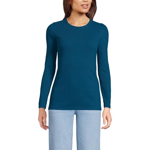 Image of Lands' End Women's Cotton Rib Knit T-Shirt