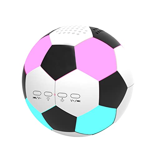 Tragbarer Fußball Bluetooth Lautsprecher mit verbesserten Stereo Soundeffekt Lautsprechern und RGB Farbwechsel LED Licht, kabelloser Mini Bluetooth Speaker für Fußballfans, Zuhause, Outdoor, Reisen Cover