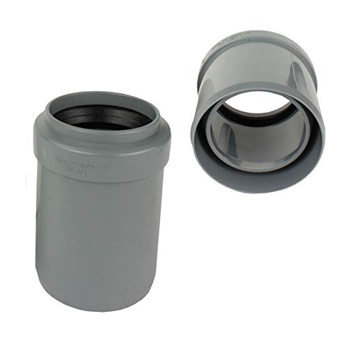 HT - Riduttore dritto DN 40/50, manicotto di passaggio grigio