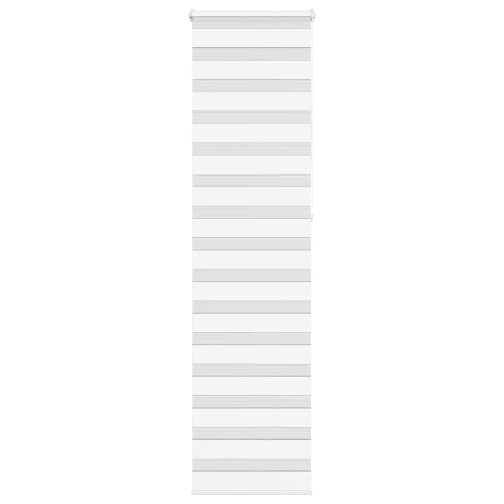 Store Enrouleur Zébré Jour Nuit Blanc 65 x 230 cm - Rideau Double Couche avec Tissu 60,9 cm et Rail en Aluminium - Montage sans Perçage ou avec Vis pour Salon Chambre et Bureau