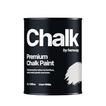 Hemway - Premium Chalk Paint - Linen White 1 L | Chalky Matt Shabby Chic Finish for Interior Furniture & Walls | Quick Dry & 1 Coat