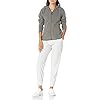 AMAZON ESSENTIALS Women's Long-Sleeve Hooded Full-Zip Polar Fleece Jacket, Charcoal Heather, Large
