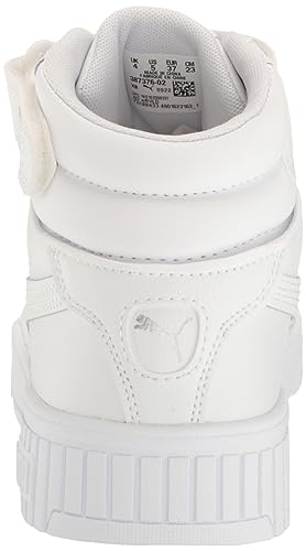 PUMA Unisex-Child Shoes Carina 2.0 Mid Sneaker, White Silver, 5 US Big Kid3