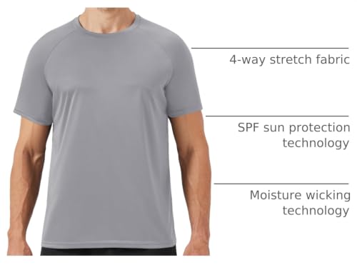 Image of BOOJO Workout Mens Shirts - Casual Quick Dry Moisture Wicking T-Shirts Crew Neck Short Sleeve for Gym Athletic Running