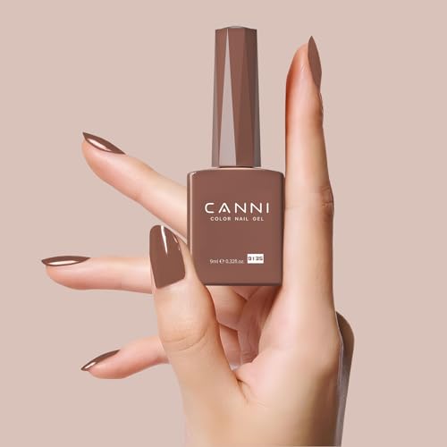 CANNI Brown Gel Nail Polish, 1Pcs Brown Fall Winter Gel Polish Chocolate Brown Color Nail Polish Gel High Gloss Soak Off U V Gel Nail French Nail Manicure Salon DIY - Image 6
